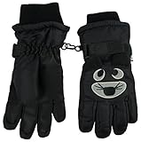 N'Ice Caps Kids Cute Animal Faces Cold Weather Thinsulate Waterproof Gloves (3-4 Years, Tiger - Black)
