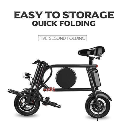 Happybuy Electric Bike 20 Mile Range Mini Electric Bike 15-21mph Folding Electric E-Bike 400W 36V with Lightweight Collapsible Frame (Black)