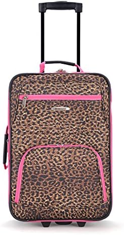 Rockland Fashion Softside Upright Luggage Set, Pink Leopard, 2-Piece (14/20) 2 Rockland Fashion Softside Upright Luggage Set, Pink Leopard, 2-Piece (14/20)