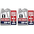Mobil 1 High Mileage Full Synthetic Motor Oil 10W-40, 5 Quart, Gray (Pack of 2)