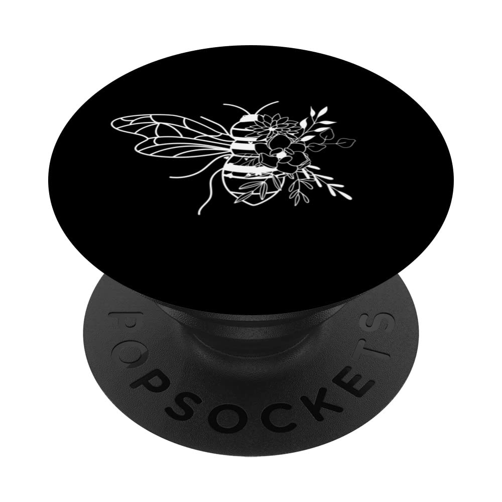 Flower Floral Bee Spring Nature Gardening Vegan Botanical PopSockets Swappable PopGrip