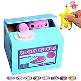 OLICTA Cute Stealing Coin Cat Piggy Bank Dog Mouse Pig Monkey Money Box Panda Bank Case (Pink Pig)