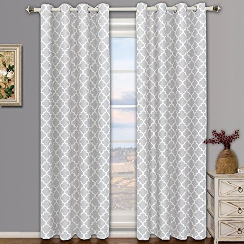 Pair of Two Top Grommet Meridian Blackout Thermal Insulated Curtain Panels, Triple-Pass Foam Back Layer, Silver, Set of Two 52" by 84" Panels (104" by 84" Pair)