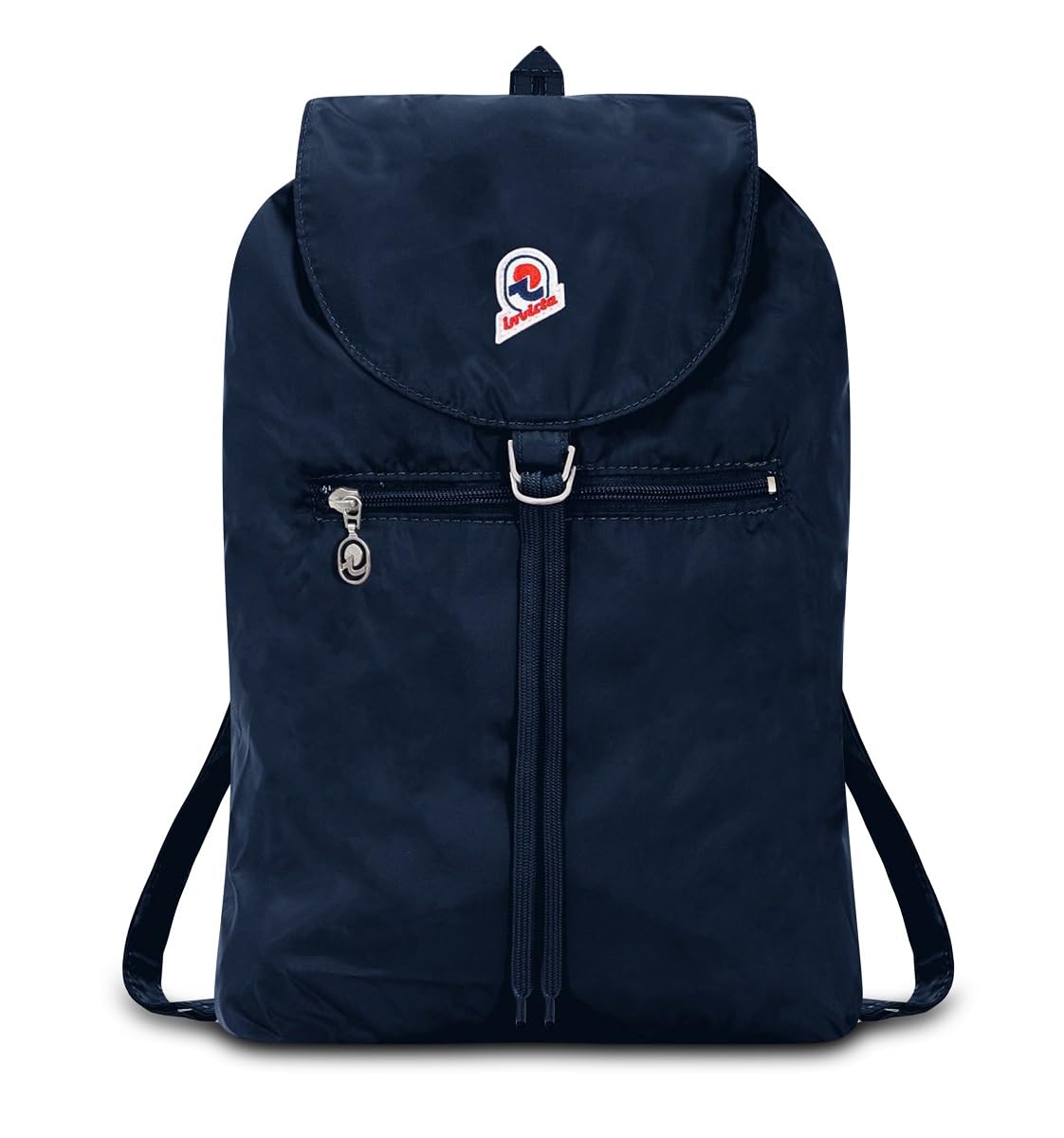 Invicta Backpack, VINTAGE GLOSSY, Minisac Drawstring Backpack, Casual Daypack, Unisex, One Size 8 LT, For Day Trips & Free Time, with Hip-Belt, packable, Italian Design, bicolor blue,