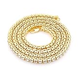Powerful Mens Necklace Diamond Hip-Hop Gold Tone Necklace Chain 20