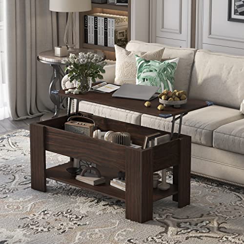Devoko Coffee Table Adjustable Lift Top Coffee Tables with Hidden