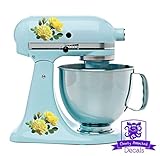 Yellow Roses Kitchen Stand Mixer Appliance Decal Front/Back Vinyl Decal Set - Full Color