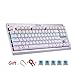 HUO JI E-Element Z-77 Mechanical Gaming Keyboard, Multicolor LED Backlit with Blue Switches,Tenkeyless 87 Keys Anti-Ghosting for Mac PC, White primary