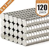 DIYMAG Refrigerator Magnets Premium Brushed Nickel Fridge Magnets, Office Magnets - 6 X 3 mm