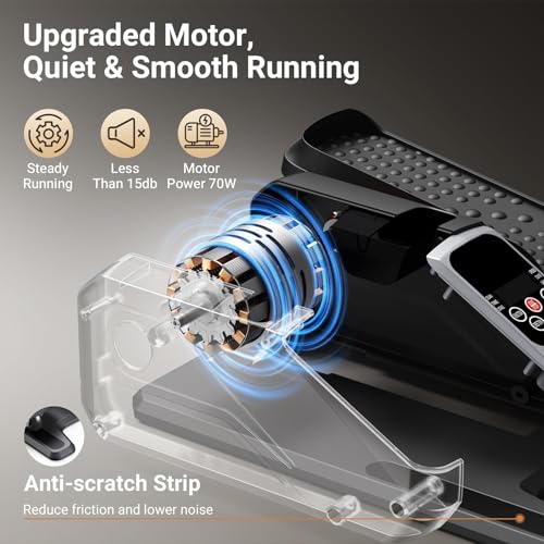 Elliptical Machine, آلة بيومية, Under Desk Ellipse, Leg Exerciser for Senior, Quiet and Compact Electric Seated Pedal Exerciser, for Home with Display Monitor, Remote Control and 12 Adjustable Speeds