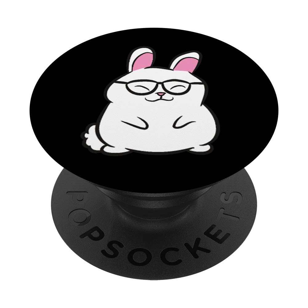 Nerdy Rabbit Owner Rabbit Hipster Rabbit PopSockets Adhesive PopGrip