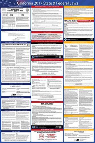 2017 California Labor Law Poster – State & Federal Compliant – English