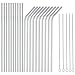 OKGD wholesale 25 Piece Set Stainless Steel Straws Long 8.5 Inch Drinking Metal Straws Reusable Drinking Straws for 20 OZ (10 Straight | 10 Bent | 5 Brushes)