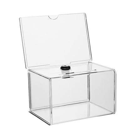 Losbox / Aktionsbox / Spendenbox mit Plakateinschub abschließbar / mit Schloss
