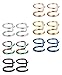 Jstyle 12 Pcs Mens Womens Stainless Steel Ear Cuff Earrings Cartilage Earrings Hoop Lip Ring Clip On Non-Pierced