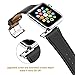 BEOOTCR Soft Genuine Leather Watch Replacement Bands straps with Classic Metal Buckle for apple watch series 38mm or 42mm in black or brown (Double Tour Series Black 38mm)