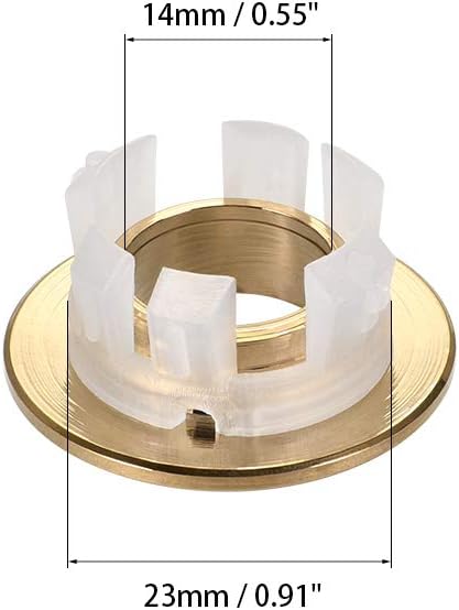 sourcing map Sink Basin Trim Overflow Cover Copper Insert in Hole Round Caps Gold Tone 2Pcs - Image 4