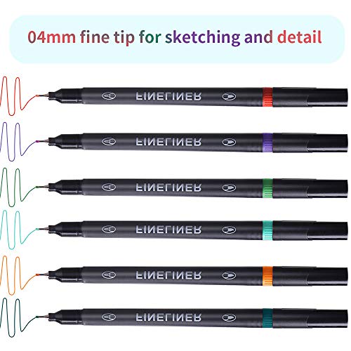 Dual Markers Brush Pen, Brush Tips & Colored Fine Point Pen Set for Lettering Writing Coloring Drawing,Planner Art Supplier, Journal Planner Pens, 24 Pcs Colors