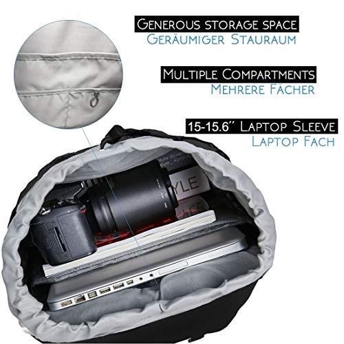 Rucksack Daypack Herren Damen Studenten, Airlab Outdoor Rucksack Tagesrucksack für 15.6 Zoll Laptop, Große Kapazität für Reise, Wandern und Uni, Grau