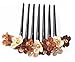 Side Comb Hair accessories French twist hair comb Decorate Daisy Flowers made ​​from fabric handcraft. (Brown Two Tone)