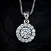UMODE Jewelry 0.75 Ct Round Clear Cubic Zirconia CZ Halo Pendant Necklace 18