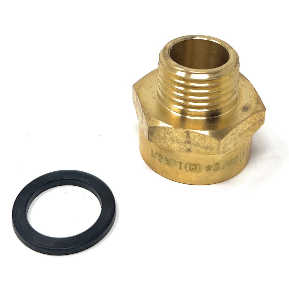 G Thread (Metric BSPT) Female to NPT Thread Male Pipe Fitting Adapter - Lead- (3/4 to 1/2 inch)