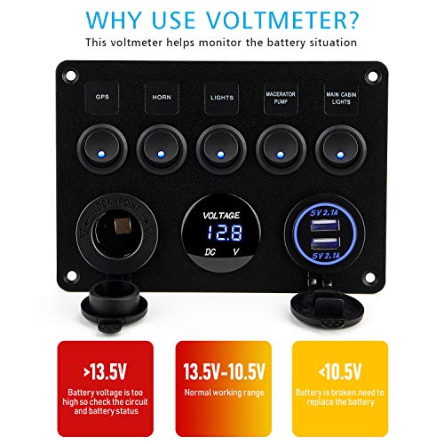 2 Kohree+Waterproof+Vehicles+Digital+Voltmeter