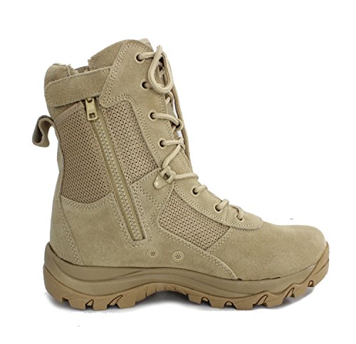 Ryno Gear Tactical Combat Boots with CoolMax Lining (Beige) (8, 9)