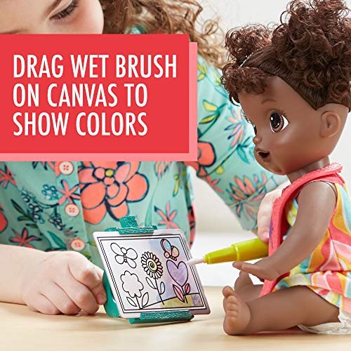 Baby Alive Finger Paint Baby Black Hair Doll, Drinks & Wets, Doll