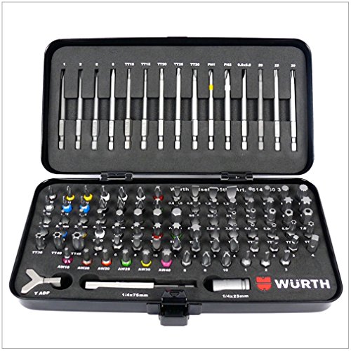 Würth Universal Tool Set 105 Pc.. Bit Set In Robust Metal Case 0614