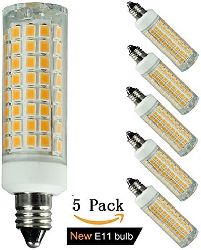 [5-pack] e11 led bulb 100w equivalent dimmable, mini candelabra led 100w equivalent,1000lm, 110V 120V 130V input, 60W 75W 100W halogen bulbs replacement, warm white 3000K