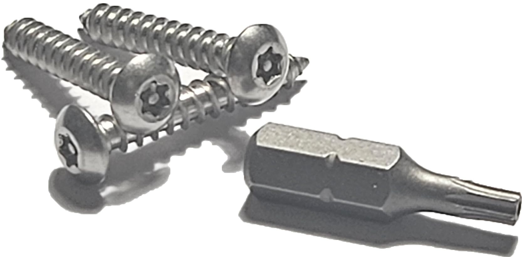 Photo 1 of #8 x 1-25 Pack - Torx w/Pin Tamper Proof Security Button Head Sheet Metal Screws 18-8 Stainless Steel T-15 bit Included