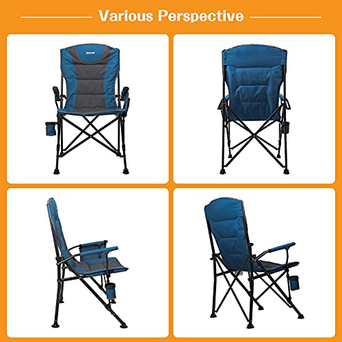 XGEAR Oversized Camping Chair Folding Camp Chair with Padded Hard
