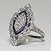 Challyhope Rings, Fashion Elegant Studded Crystal Silver Sapphire Cubic Zirconia Diamond Band Ring Women Jewelry Gift (Silver, 7)