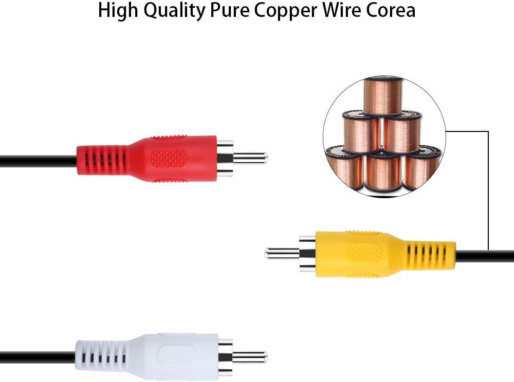 Onvian 3.5mm to 3 RCA Male Plug to RCA Stereo Audio Video Male AUX Cable 5FT Cord: Home Audio & Theater