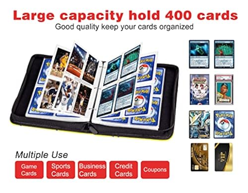 400 Pocket Trading Card Binder Album - Holds Up To 400 Cards, Perfect For  Pokemon TCG, Magic,