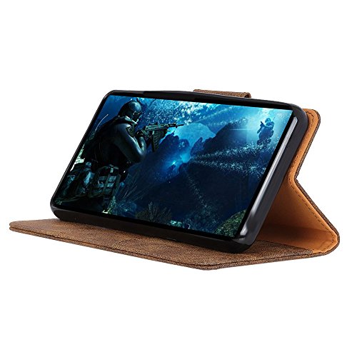 Scheam Motorola Moto G6 Wallet Leather Case with Protective Durable Leather Case Compatible with Shell Folio flip Cell Phone Cover Bag with Card Slots,Cash Pocket,Brown - Thumbnail 6