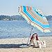 Amazon Basics Beach Umbrella - Blue/Red Striped