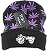 Ycmi® Winter Warm Mickey Hands Letter Kush Weed Marijuana Beanies Hat Skully (Black-purple leaf)