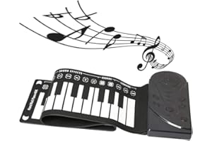 YTOTY Roll Up Piano 49 Keys Portable Electronic Piano for Beginners, Flexible Foldable Roll Up Educational Electronic Digital Music Piano Keyboard with Recording (49keys)