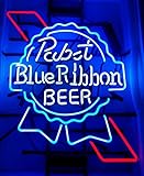 Pabst Blue Ribbon Beer Neon Signs Pub Display Neon Light Signs Real Glass Tube Bar Pub Game Room Decoration Handicrafted BeerSuper Bright 19x15 THE FASTEST