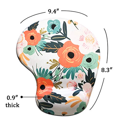 Dooke Ergonomic Mouse Pad with Wrist Support, Cute Mouse Pads with Non-Slip Rubber Base for Home Office Working Studying Easy Typing & Pain Relief Floral - Thumbnail 5