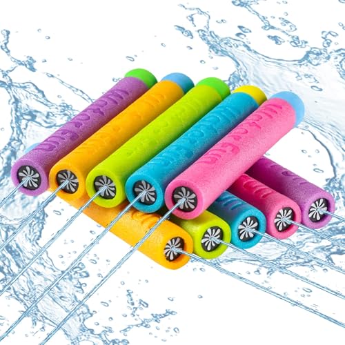 Water Gun Toy for Kid, 10 PCS Foam Squirt Toys for Kids, Foam Water Toy Shooter for Kids 3-10, Pool Toys Water Squirter Soaker Gun for Toddlers Summer Swiming Beach Party