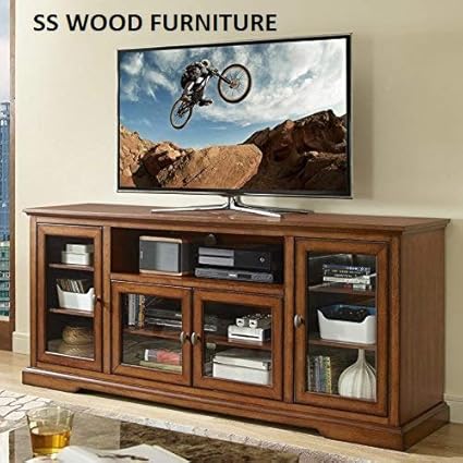 SS WOOD Furniture Solid Wood Natural Finishing TV Entertainment Unit (Rustic Brown)