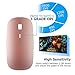 QIJIAYI 2.4GHz Wireless Bluetooth Mouse,Dual Mode Slim Rechargeable Wireless Mouse Silent USB Mice, 3 Adjustable DPI,Compatible for Laptop Windows MacBook Android MAC PC Computer (Rose Gold)thumb 3