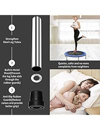 Korie Mini trampolín   carga máxima 220lbs ejercicio Fitness Gimnasia trampolín para jardín interior entrenamiento Cardio entrenamiento con almohadilla de seguridad