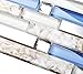 TST Glass Inner Conch Tile Beach Style Blue Cream White Brushed Steel Art Mosaic Kitchen Backsplash Bath Decor TSTNB06 (1 Sample [4'' x 12''])