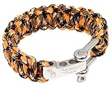 The Friendly Swede Paracord Survival Bracelet with Stainless Steel D Shackle - Adjustable Size Fits 7