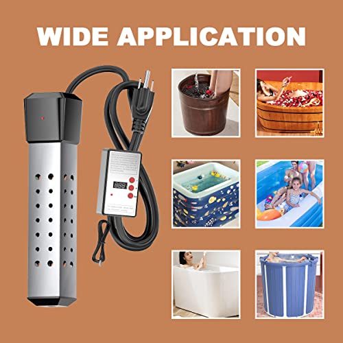 MUFUN Immersion Water Heater, Portable Pool Heater with Thermostat and