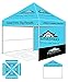 Eurmax 10'x10' Ez Pop Tent Commercial Instant Removable Zipper End Side Walls and Roller Bag Bonus 4 SandBags, 1# Canopy with sidewalls, Striped Blue